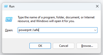 Run PowerPoint in Safe Mode