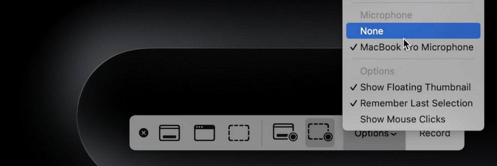 Select Microphone in QuickTime Player