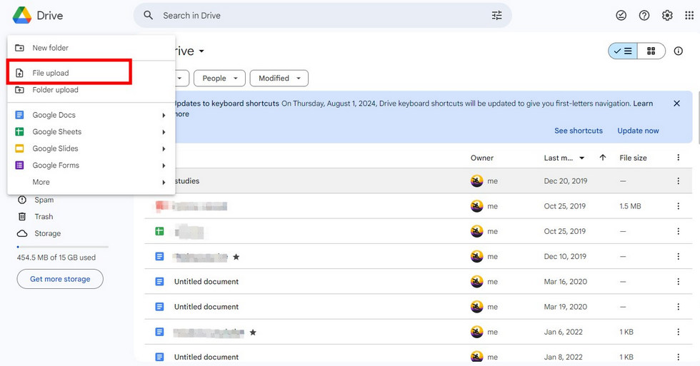 Upload an Audio File to Google Drive