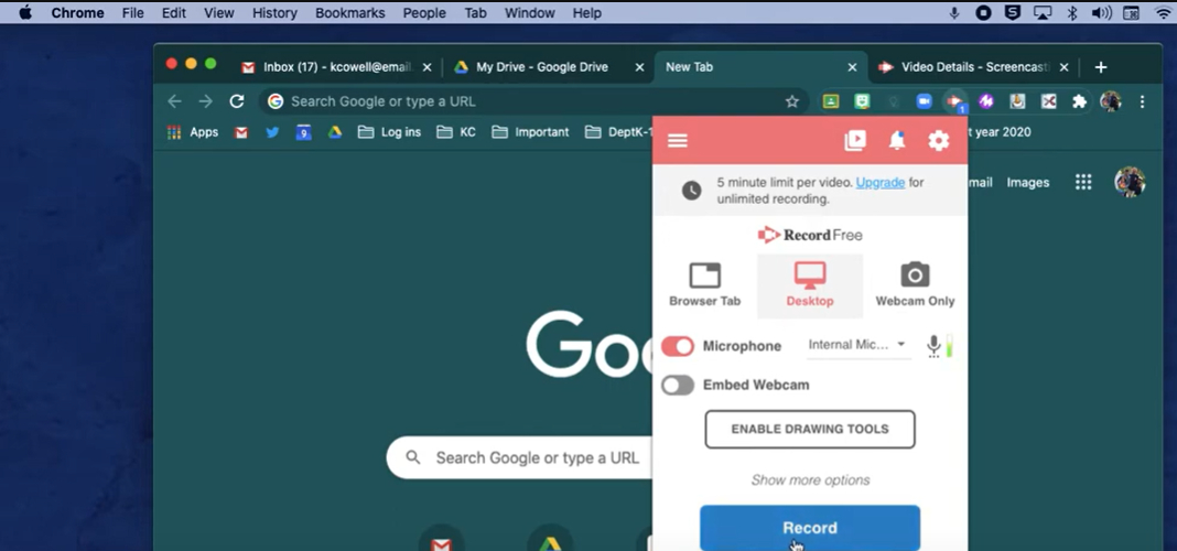 Record Chrome on Mac