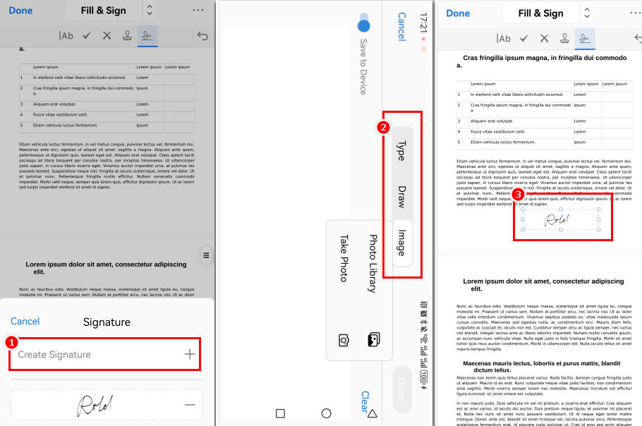 Add Signature in PDF on Android with PDFgear