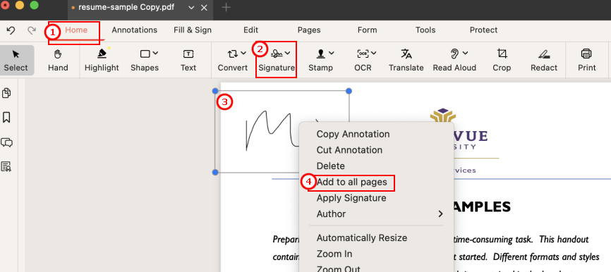 Add the Same Signature to All PDF Pages on Mac