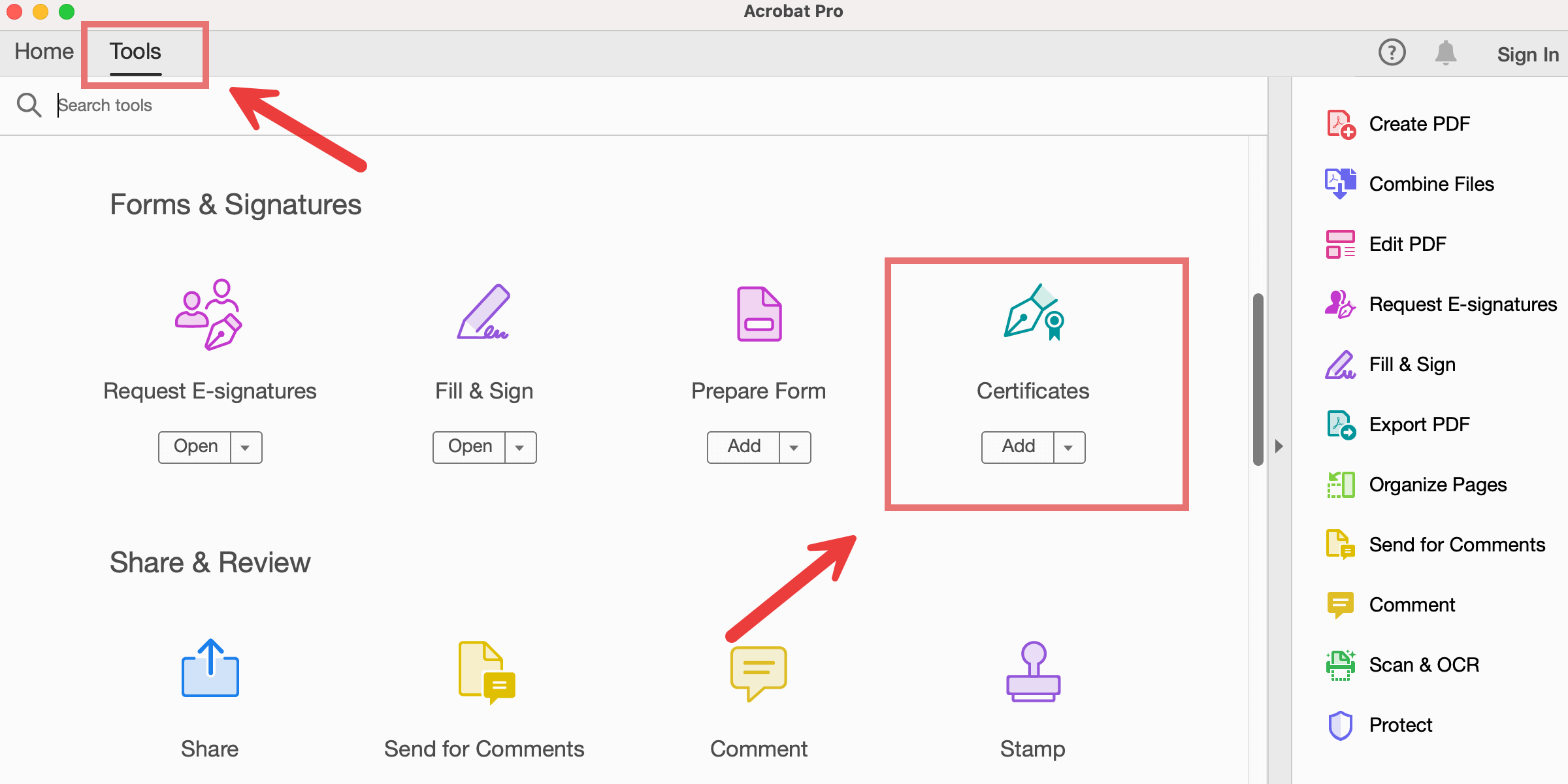 Choose Certificate in AcrobatChoose Certificate in Acrobat