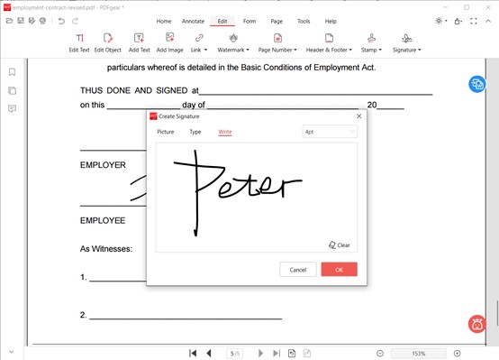 Create a Digital Wet Signature