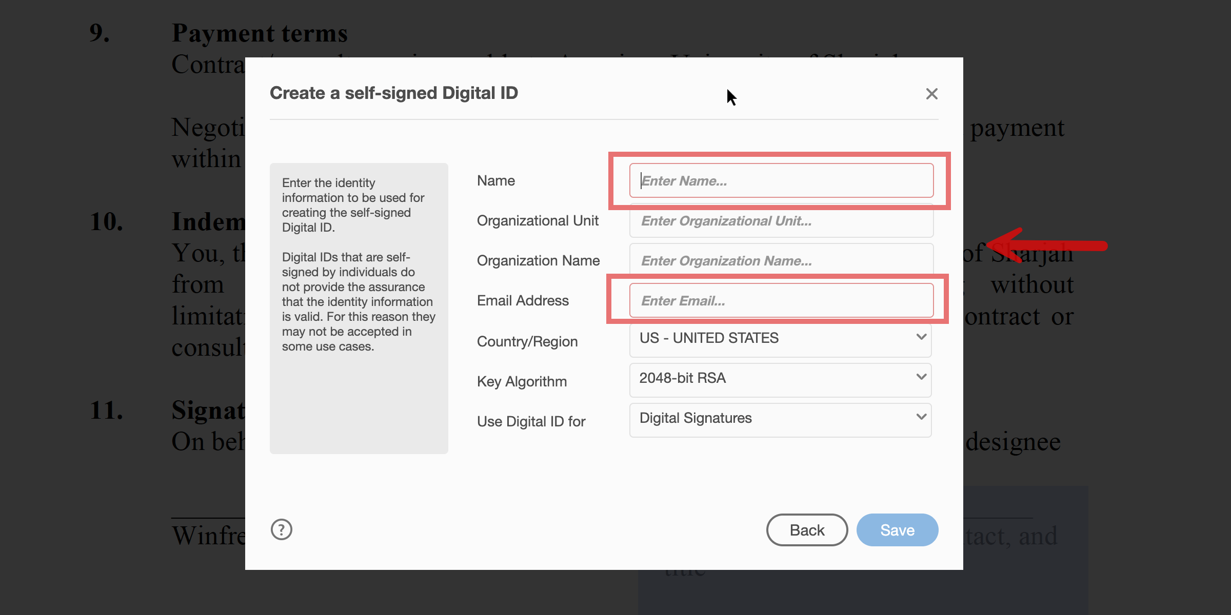 Create Digital Id in Acrobat