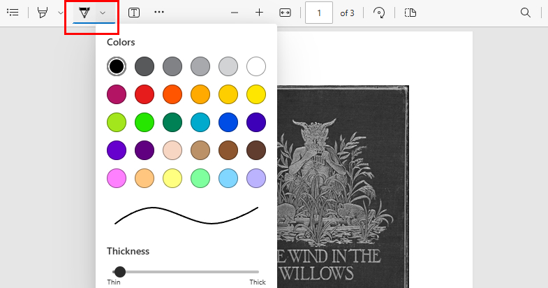 Find the Drawing Tools in Microsoft Edge