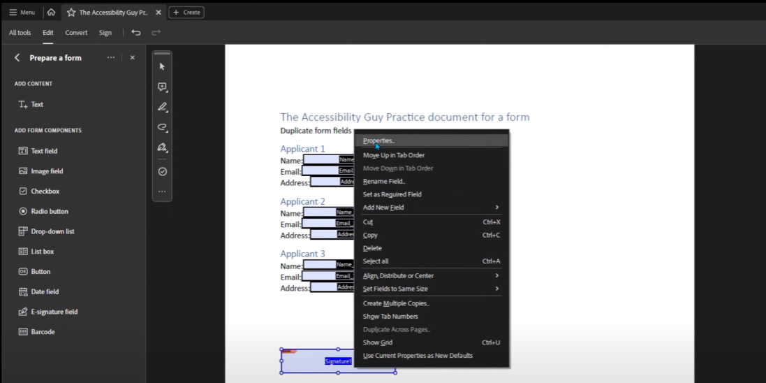 Customize Properties