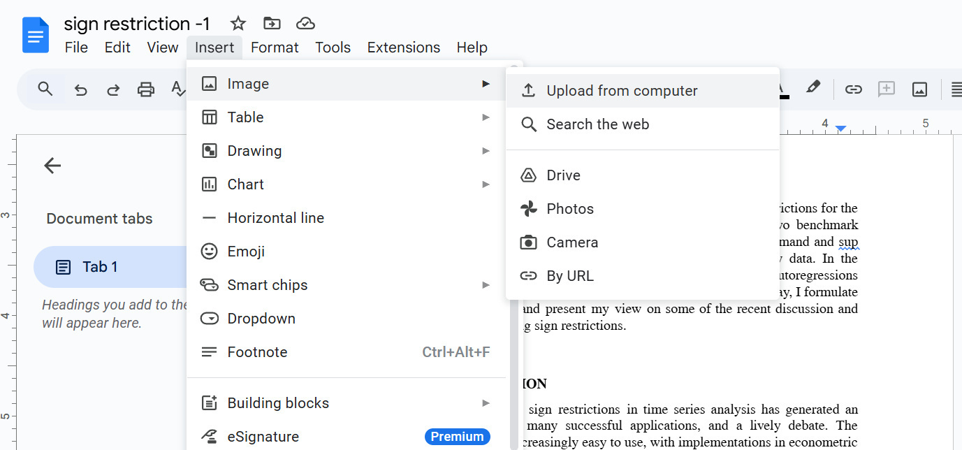 Upload from Computer