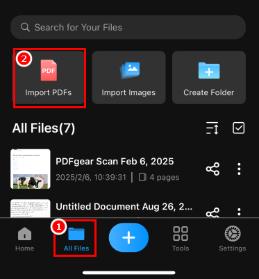 Select a PDF to Open with PDFgear Scan