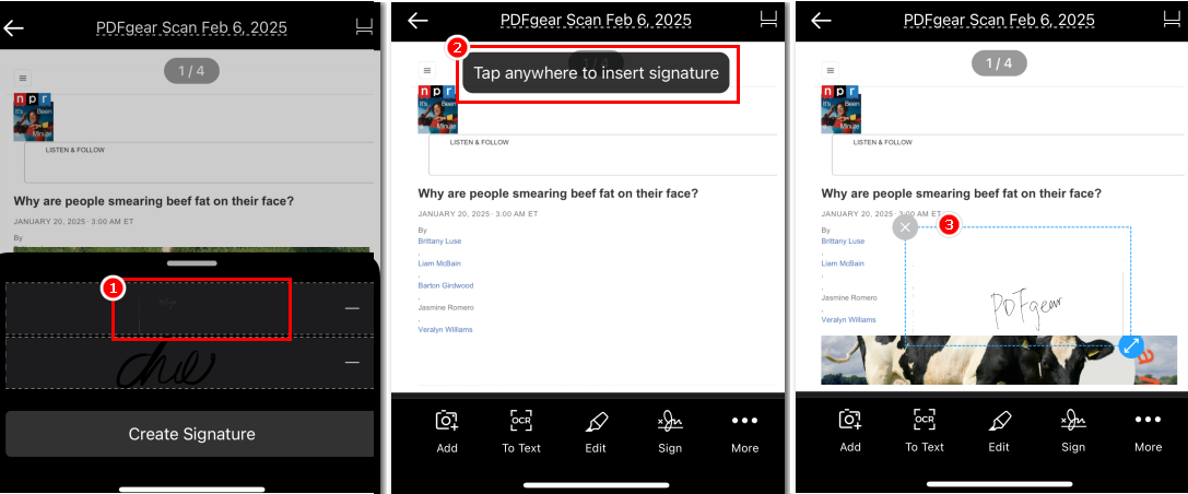 Insert the Scanned Signature to PDF