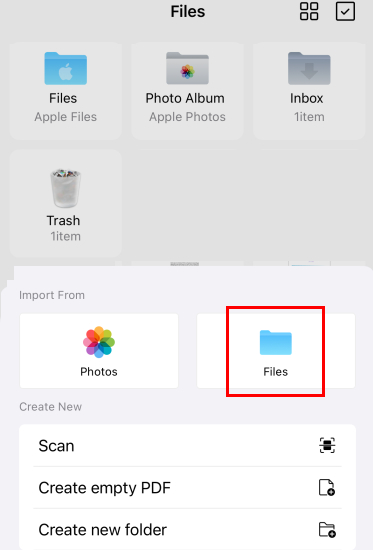 Open a PDF with PDFgear for iOS