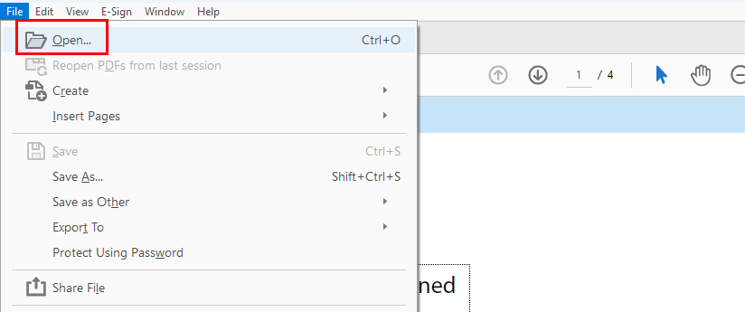 Open a PDF in Adobe Acrobat