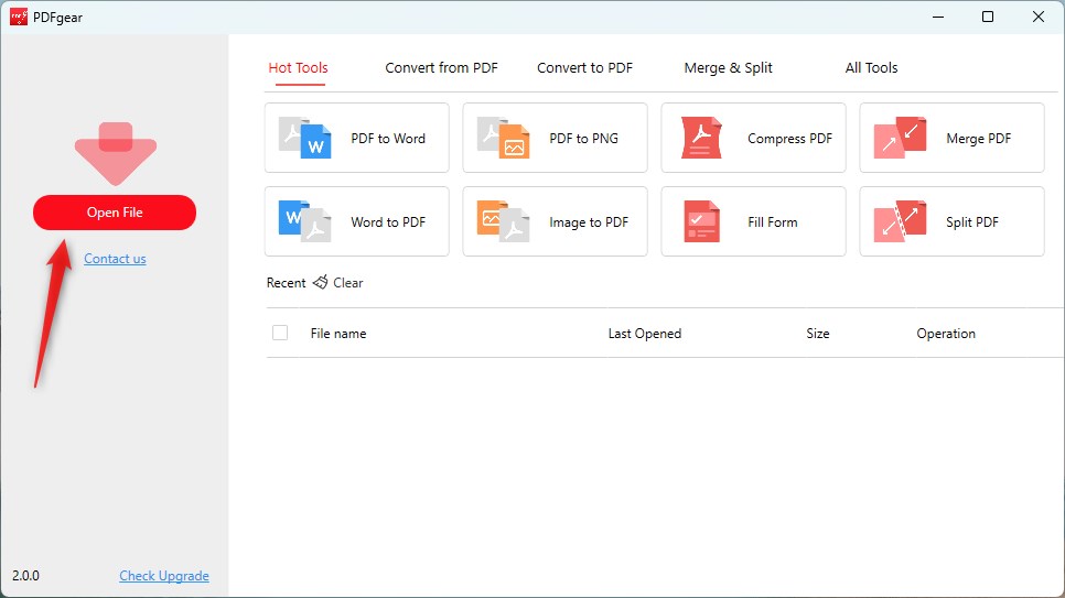 Open PDF File in PDFgear Desktop
