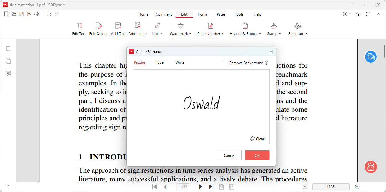 Create Signature with Picture 