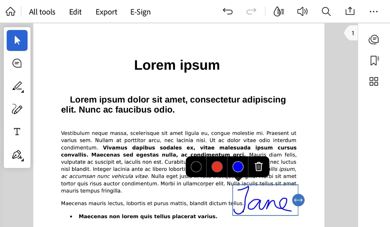 Sign pdf on iPad using free Adobe Acrobat