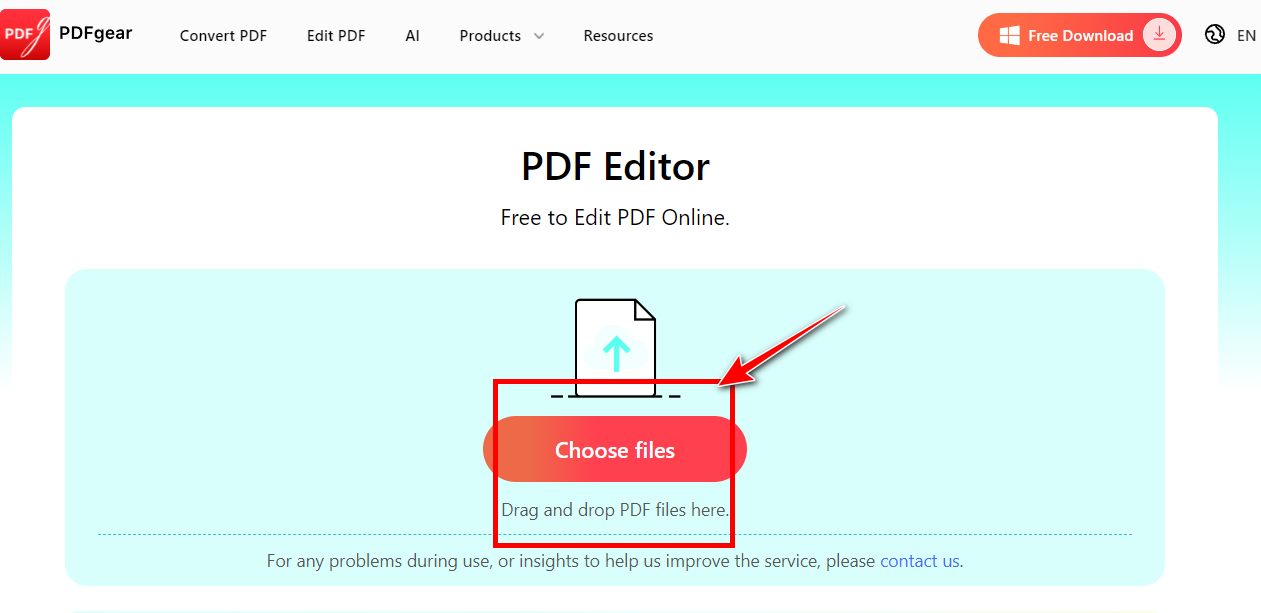 Upload Your PDF to PDFgear