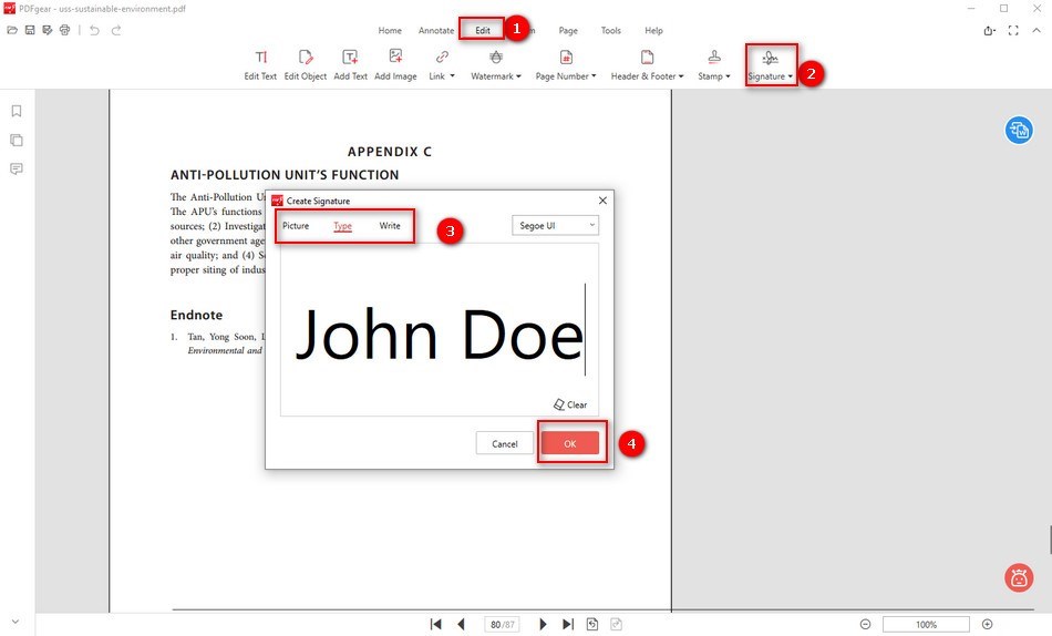 Sign PDF with PDFgear Desktop