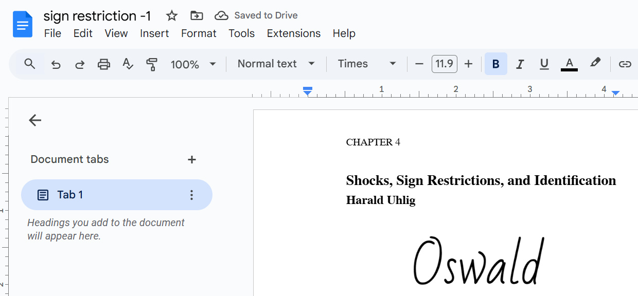 Signature Inserted Google Docs