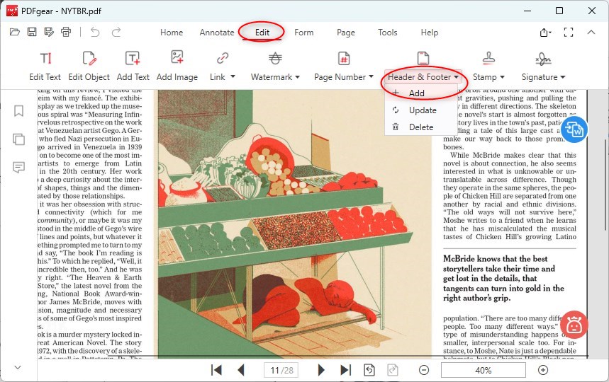 Add Header and Footer