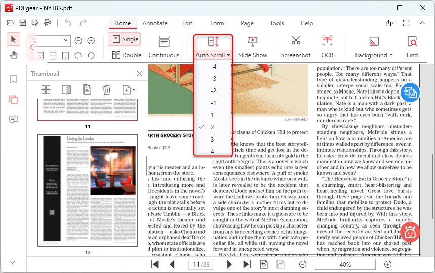 Auto Scroll a PDF