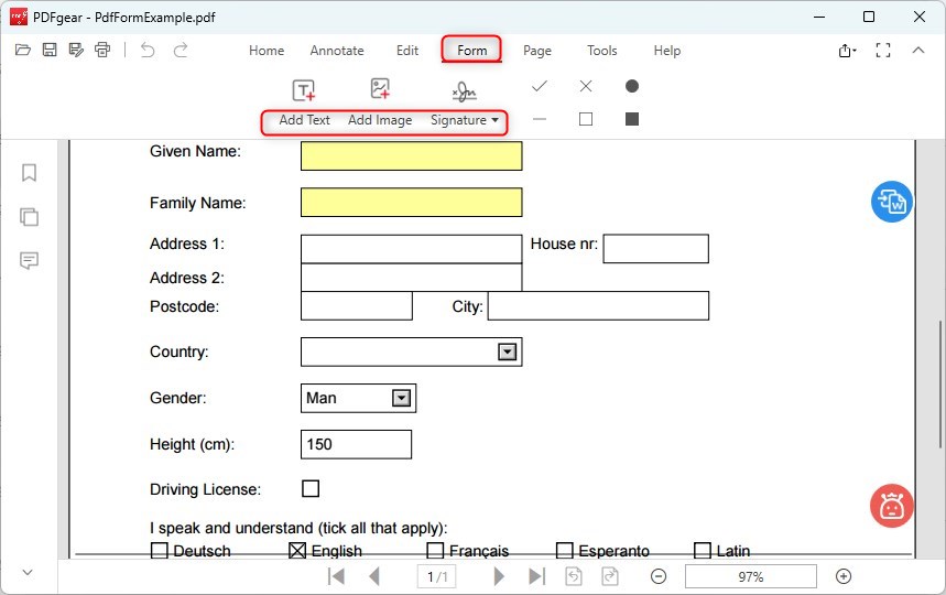 Tools for Filling PDF Form