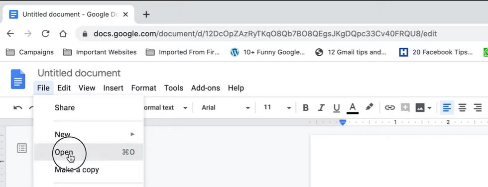 Open the Microsoft Word Document in Google Docs