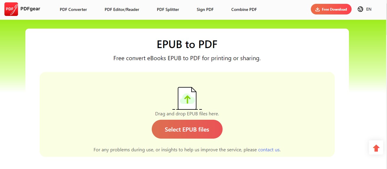 PDFgear EPUB to PDF Converter