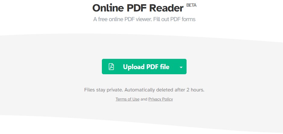 Sejda PDF Reader UI