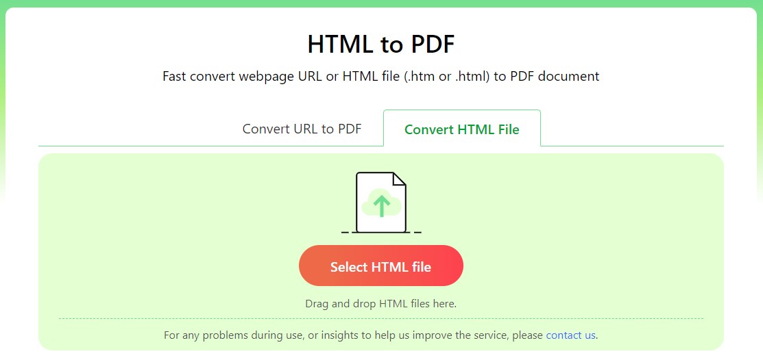 Upload the HTML File