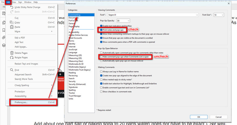 Personalize the Commenting Setting in Adobe Acrobat
