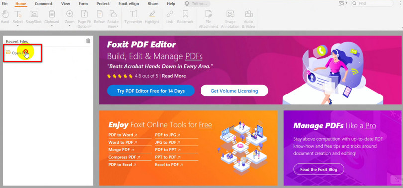 Open PDF with Foxit