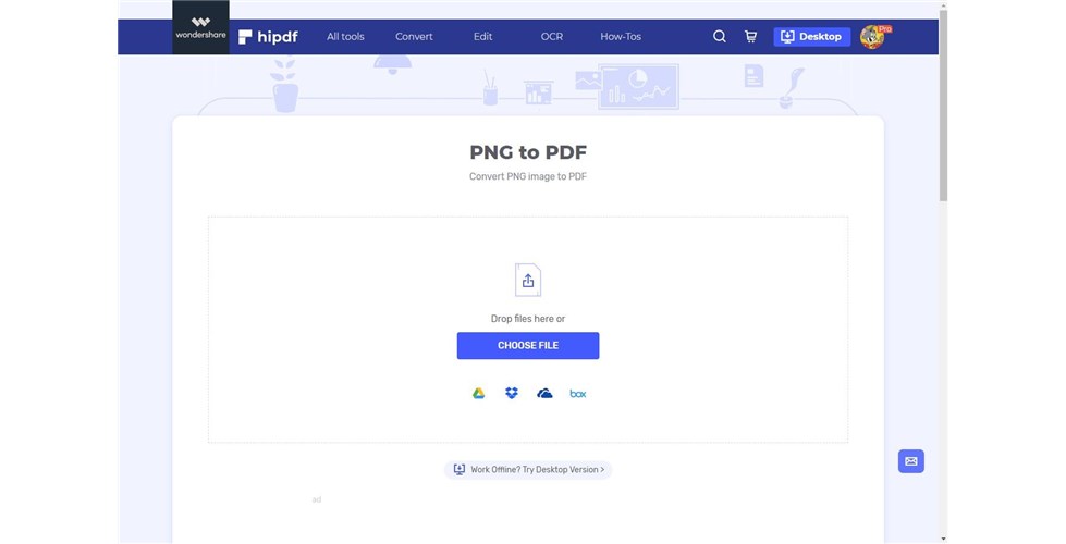 HiPDF Online PNG to PDF Converter