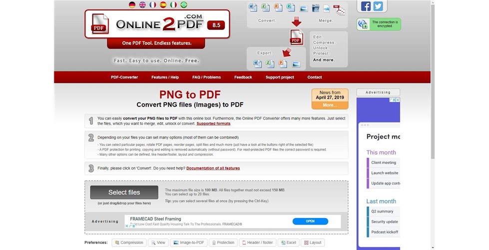 Online2PDF Online PNG to PDF Converter