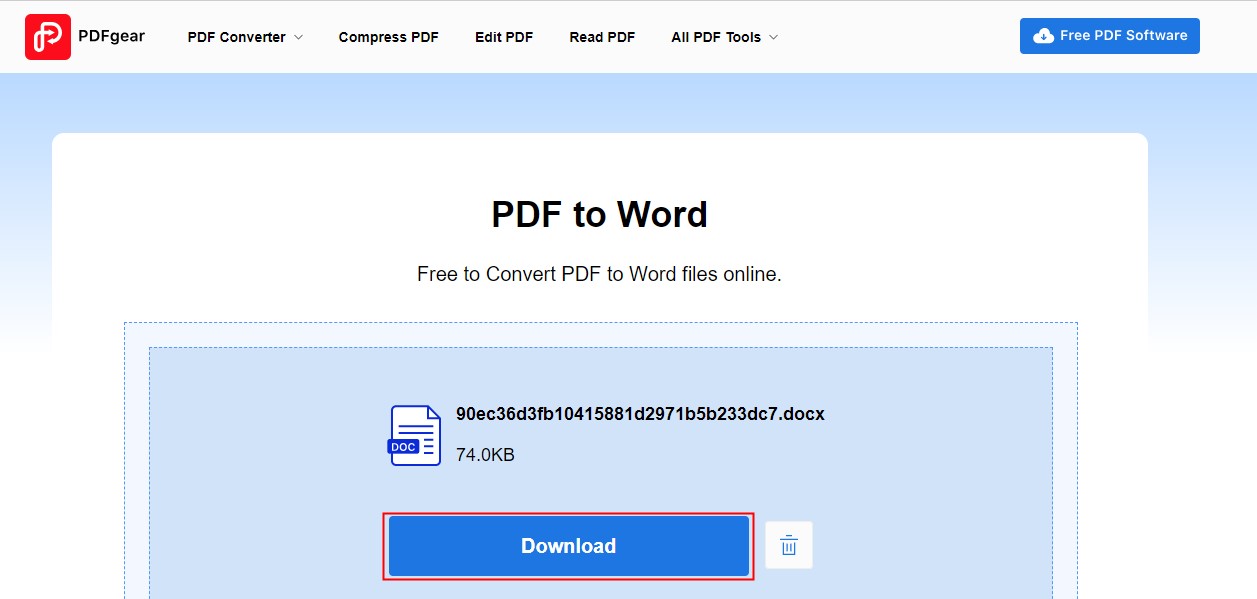 PDFgear Download Word