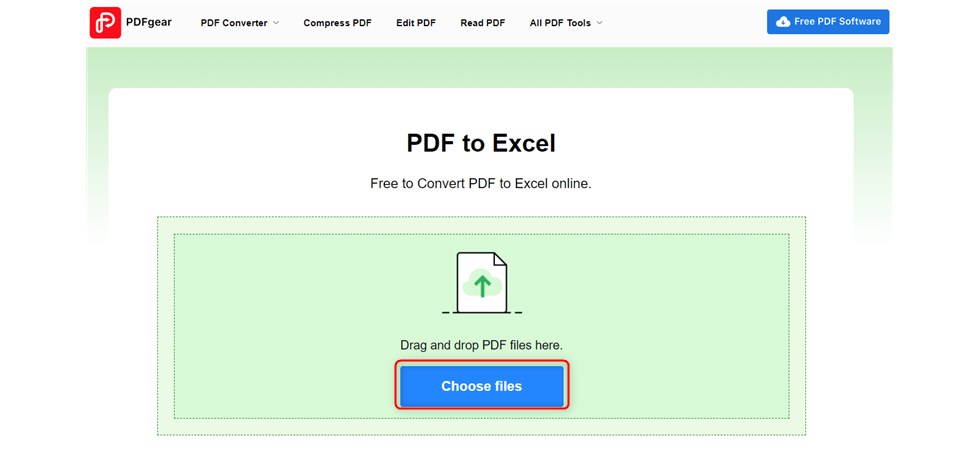 Upload the PDF to Excel Converter