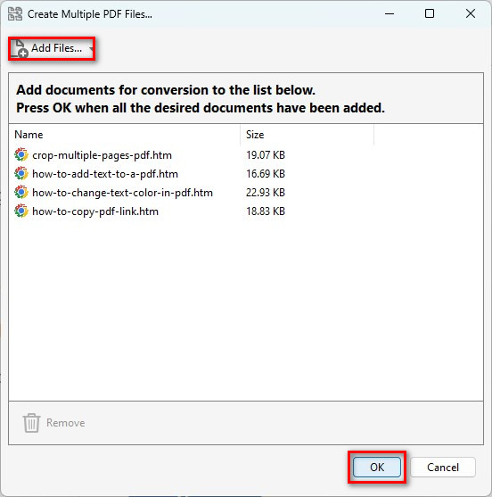Batch Convert HTML to PDF in Adobe Acrobat