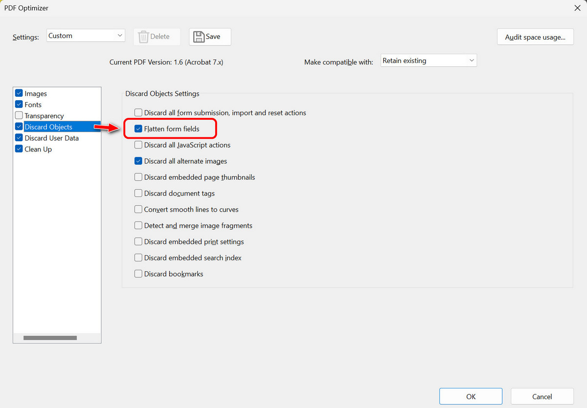 用Acrobat压平表单字段