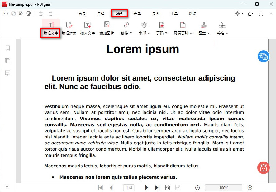 打开编辑文本模式