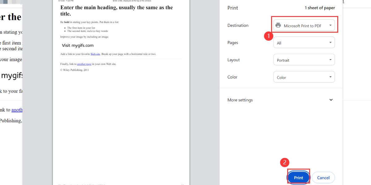 Print HTML as PDF with Chrome