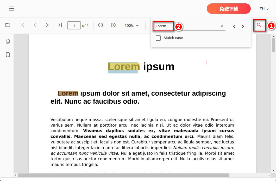 在线查找PDF内文字