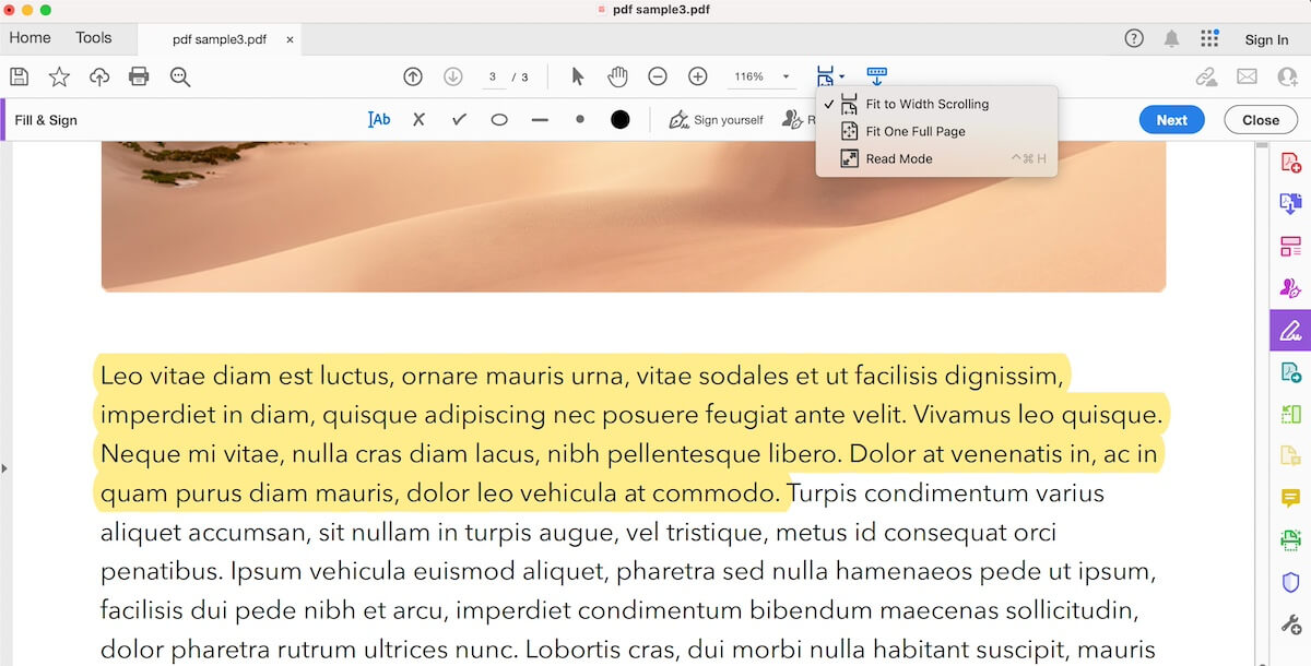 在Adobe Acrobat Reader中查看PDF