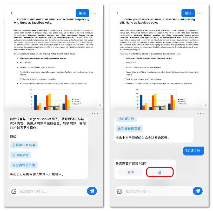 让 Copilot 打印 PDF