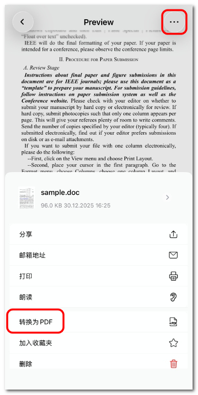 将 Word 转换为 PDF