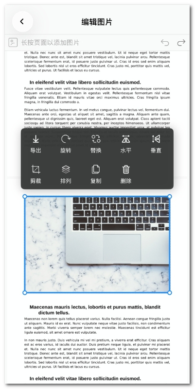 在 iOS 上编辑 PDF 中的图片